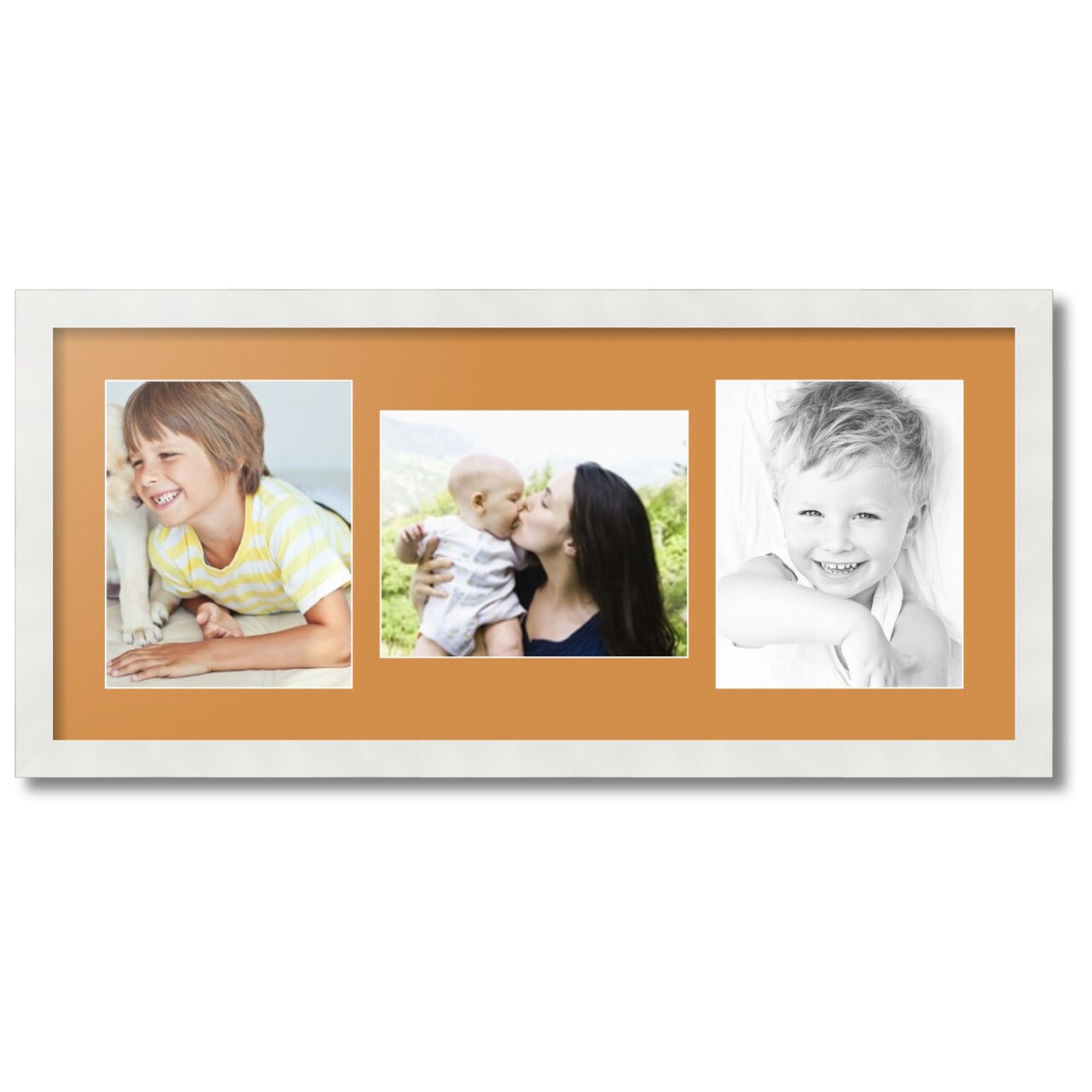 ArtToFrames Collage Photo Picture Frame with 3 - 8x10 inch Openings, Framed in White with Over 62 Mat Color Options and Plexi Glass (CSM-3966-117)